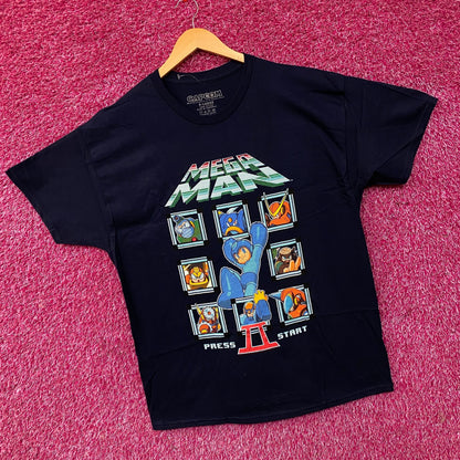 Mega Man Press Start II Retro Graphic T-Shirt XL