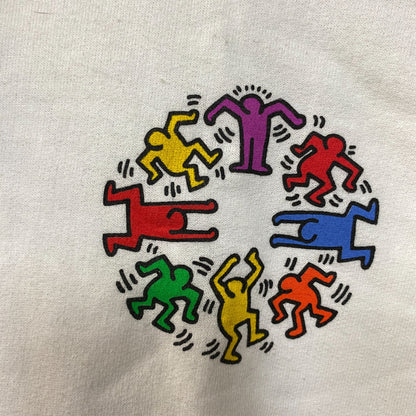 Keith Haring Dancing Figures Graphic Art Hoodie Medium