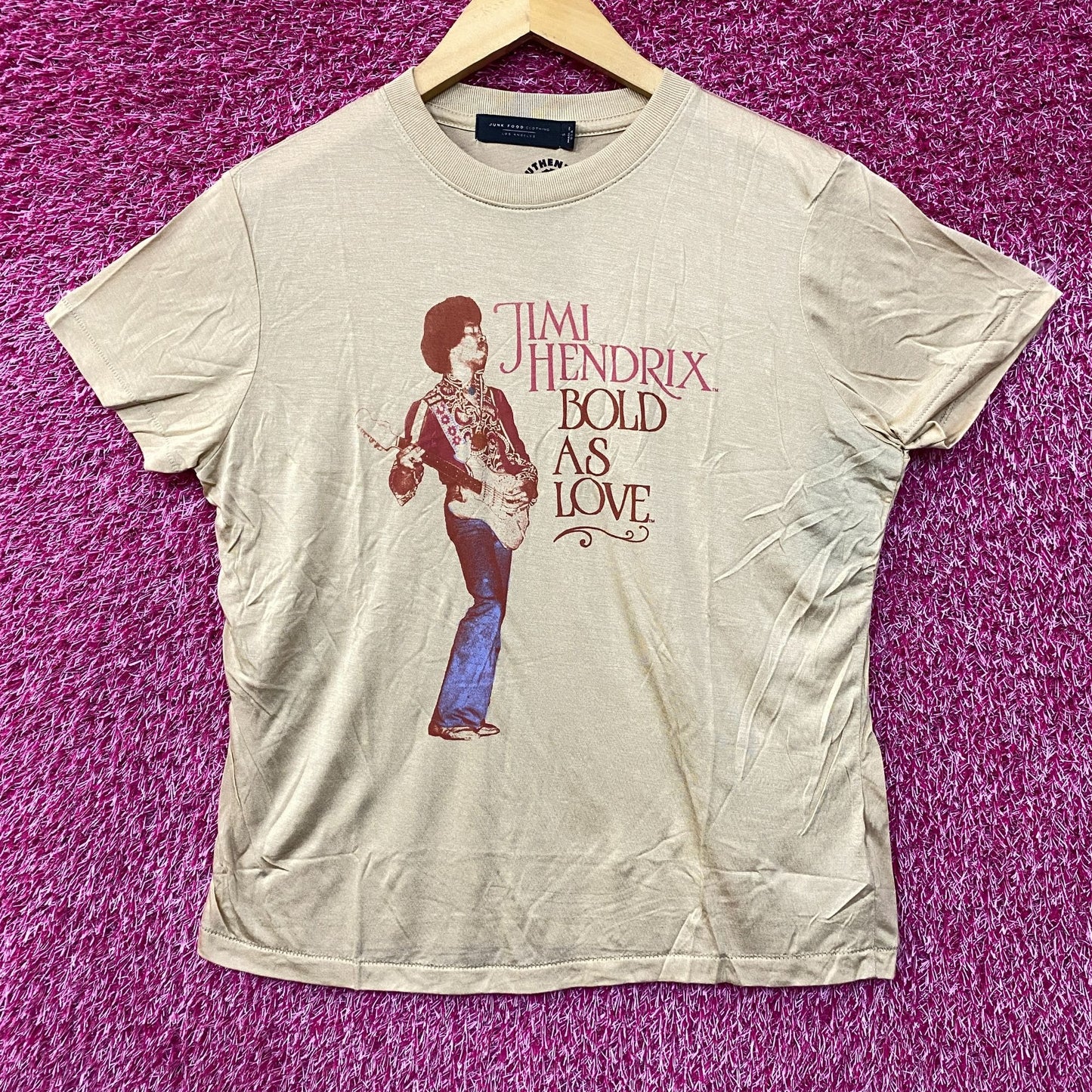 Jimi Hendrix Bold as Love Vintage Style Tissue T-Shirt Small
