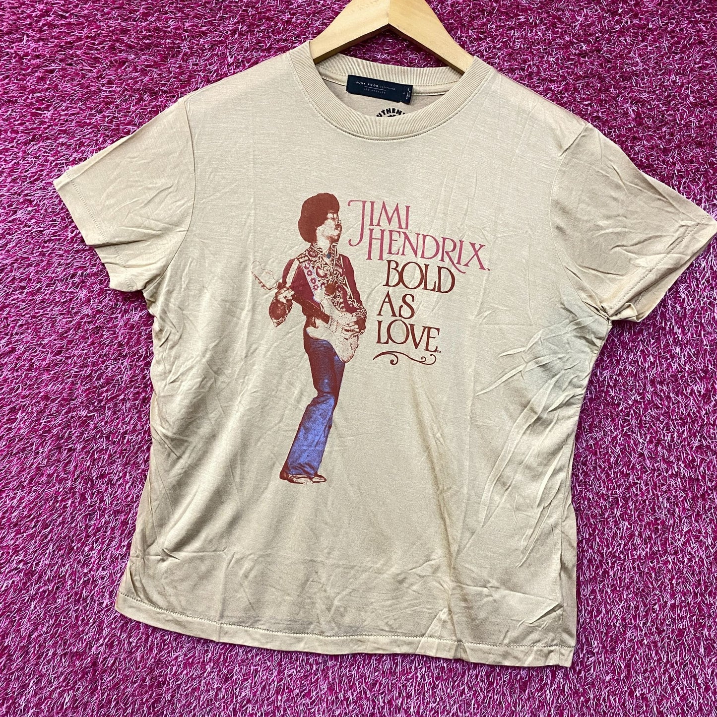 Jimi Hendrix Bold as Love Vintage Style Tissue T-Shirt Small