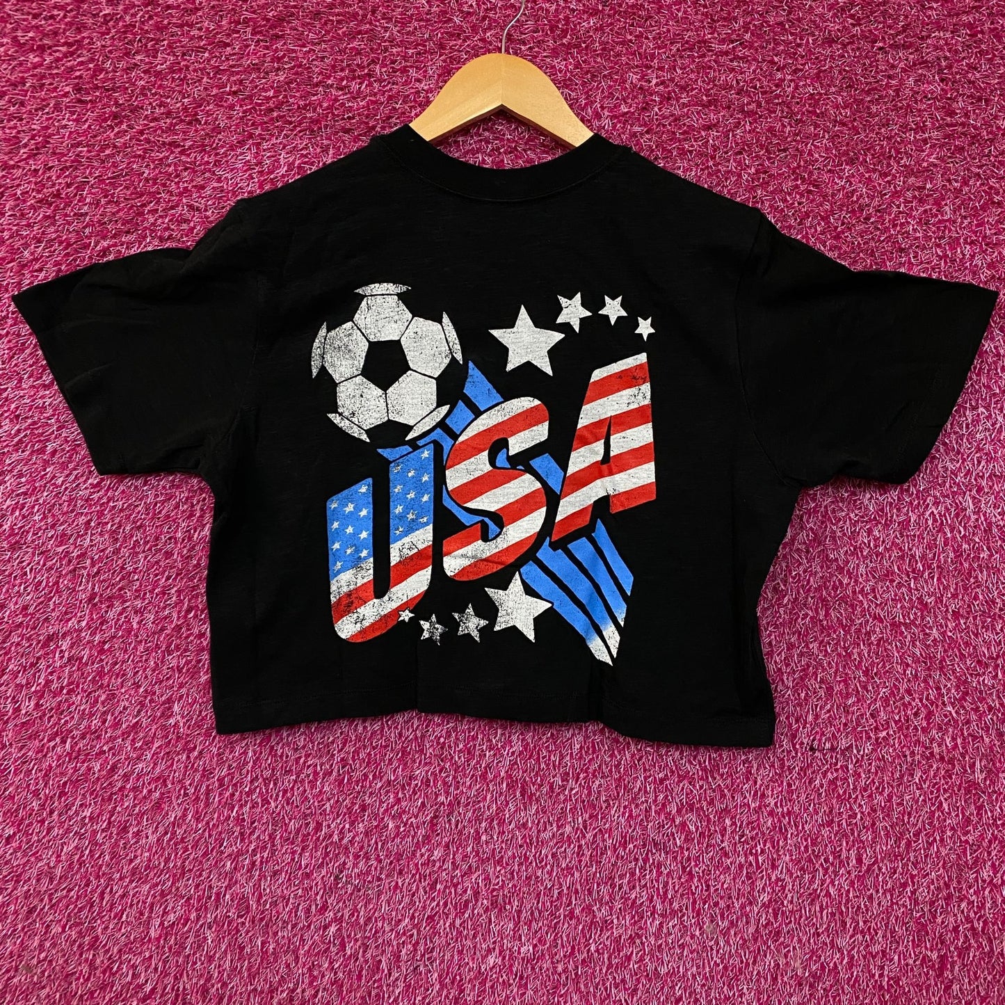 Junk Food Clothing USA Mock Neck Crop T-Shirt 2XL
