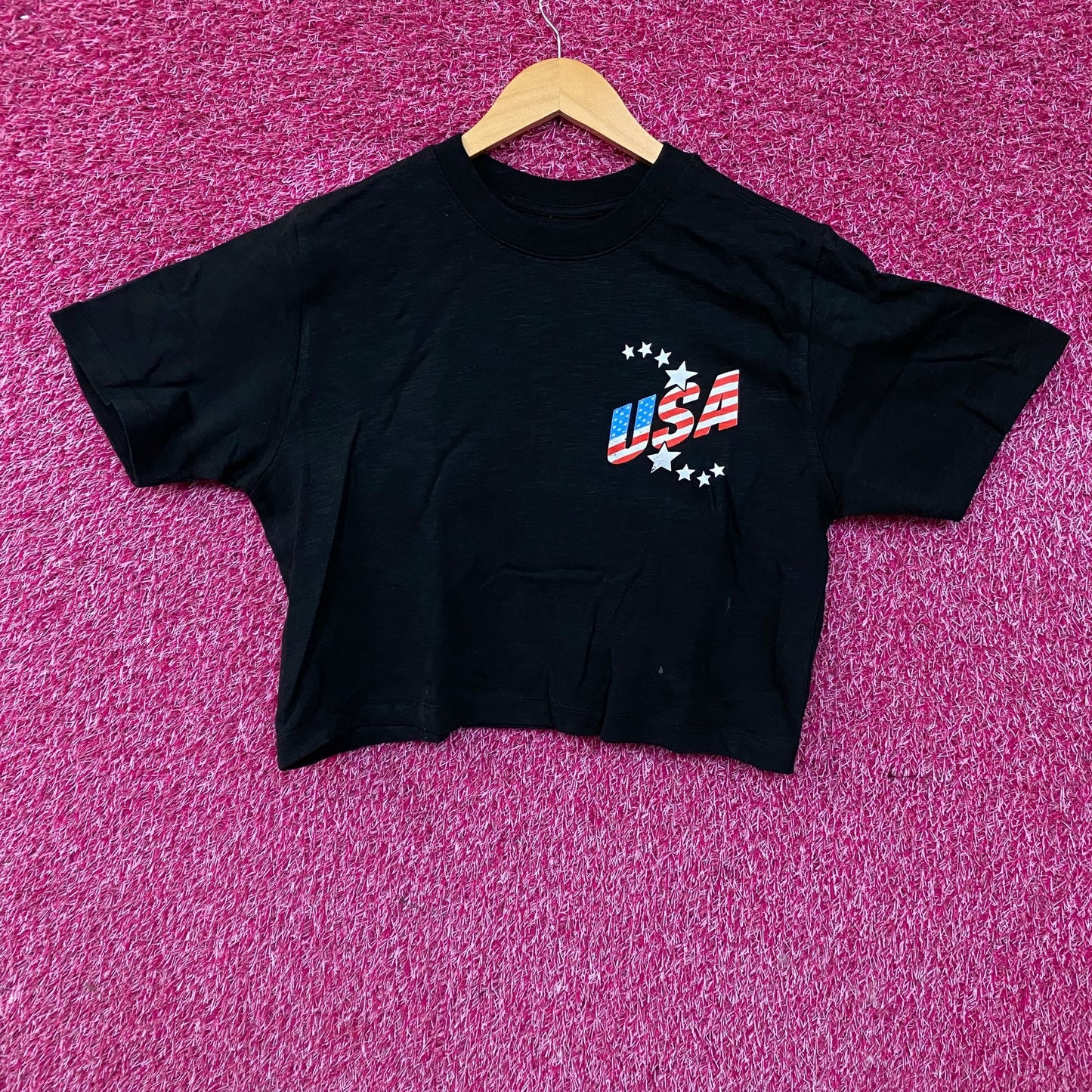 Junk Food Clothing USA Mock Neck Crop T-Shirt 2XL