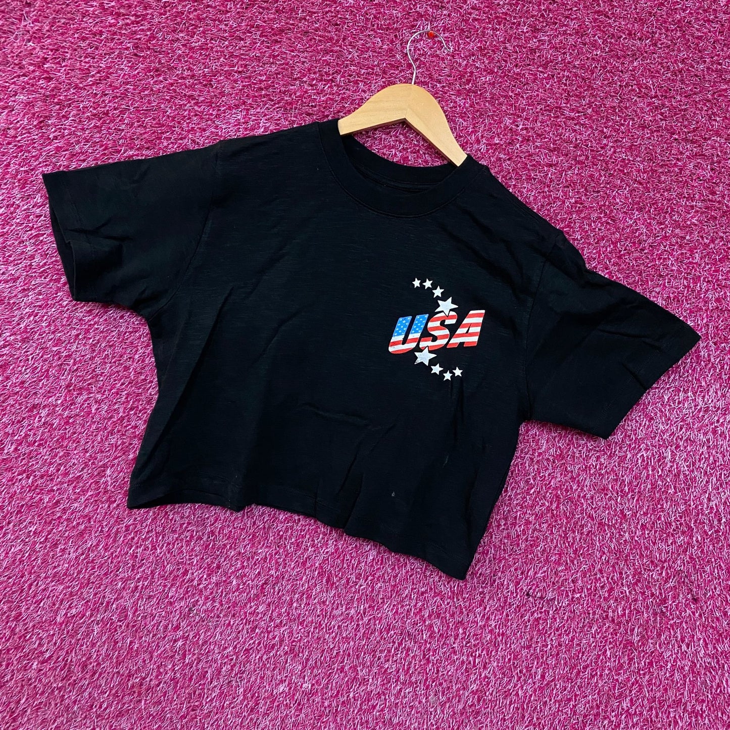 Junk Food Clothing USA Mock Neck Crop T-Shirt 2XL