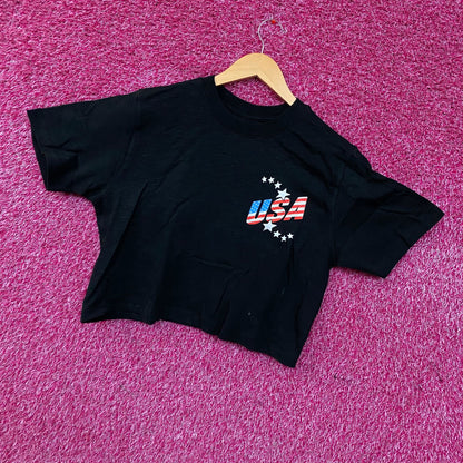 Junk Food Clothing USA Mock Neck Crop T-Shirt 2XL