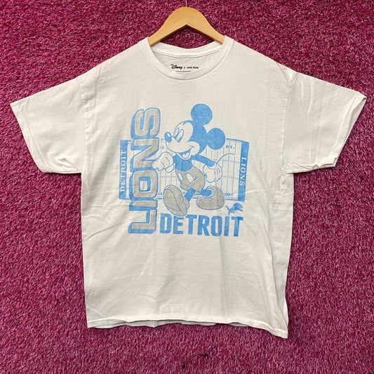 Disney x Junk Food NFL Detroit Lions Mickey Mouse Field T-Shirt Medium