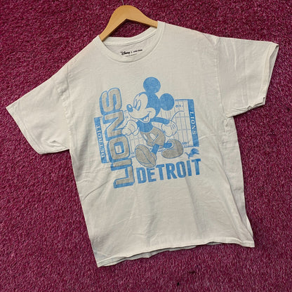 Disney x Junk Food NFL Detroit Lions Mickey Mouse Field T-Shirt Medium