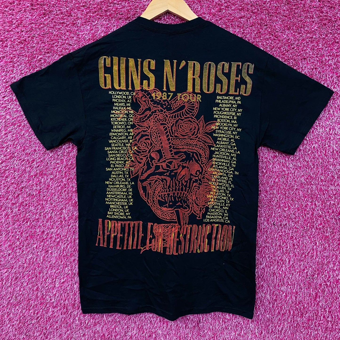 Guns N' Roses Skeleton 1987 Tour T-Shirt Medium
