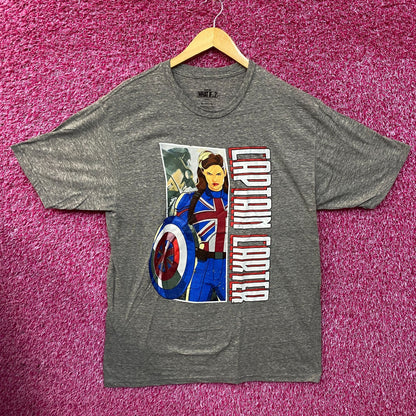 Marvel What If Captain Carter Gray T-Shirt XL