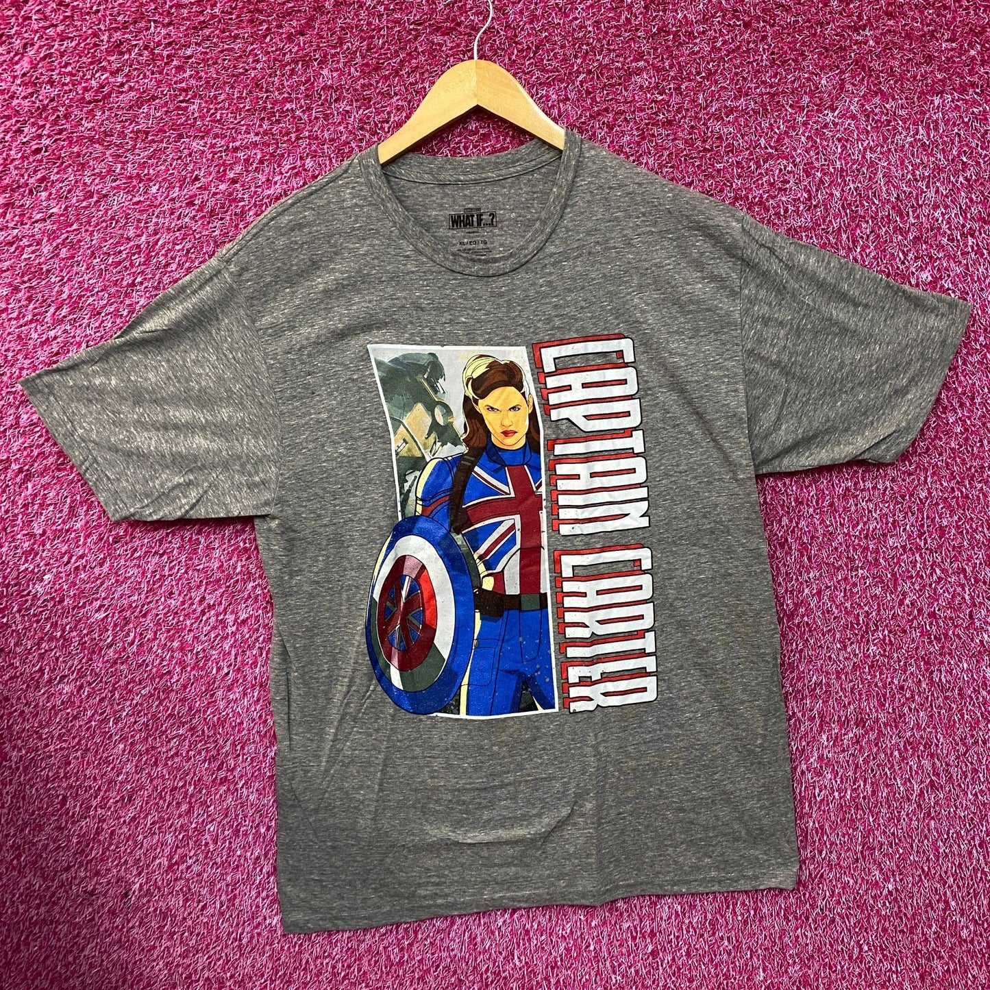Marvel What If Captain Carter Gray T-Shirt XL