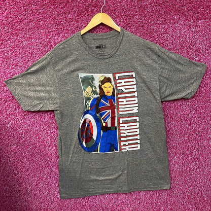 Marvel What If Captain Carter Gray T-Shirt XL