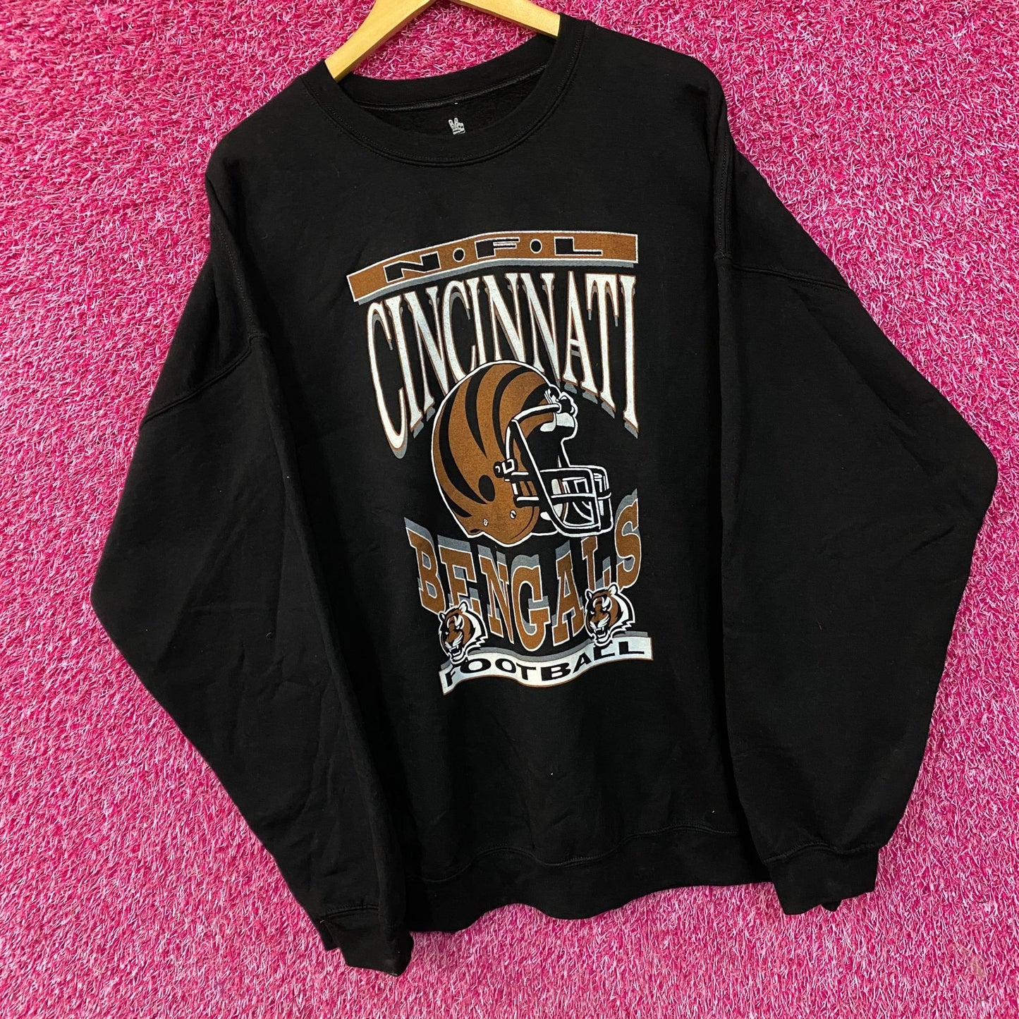 Cincinnati Bengals NFL Helmet Logo Crewneck Sweatshirt XXL