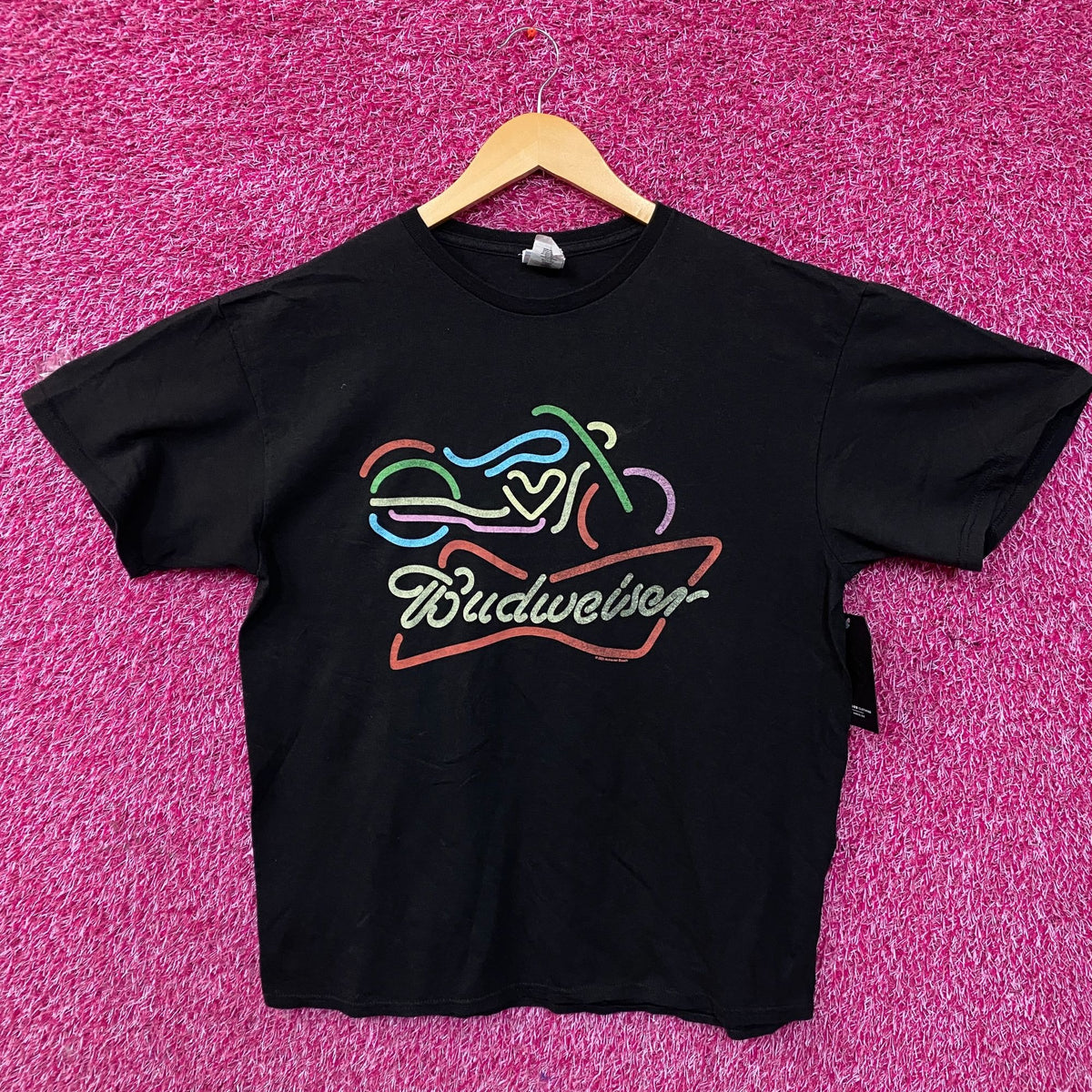 Junk Food Budweiser Neon Graphic T-Shirt Medium