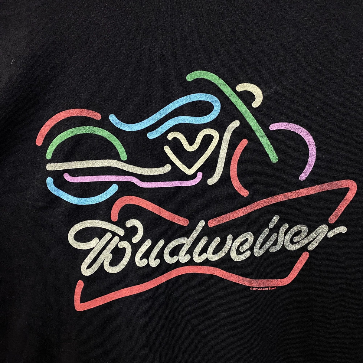 Junk Food Budweiser Neon Graphic T-Shirt Medium