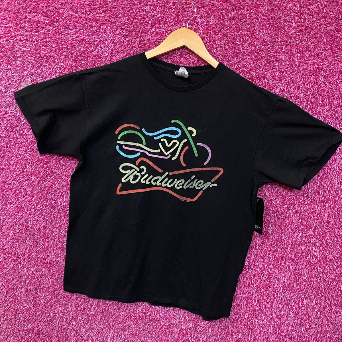 Junk Food Budweiser Neon Graphic T-Shirt Medium