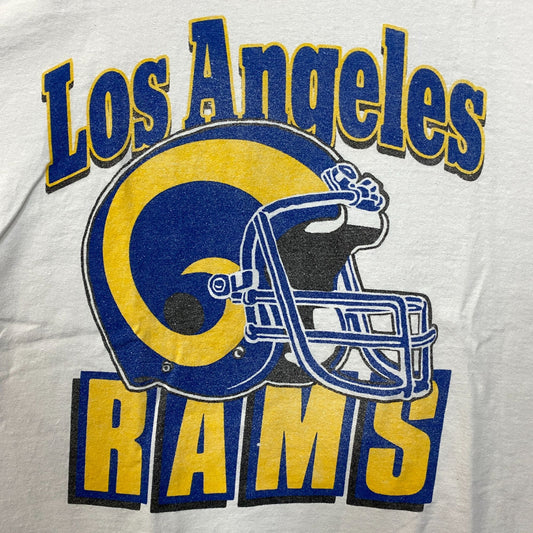 Junk Food Clothing NFL Los Angeles Rams Throwback Helmet Retro Style T-Shirt 2XL