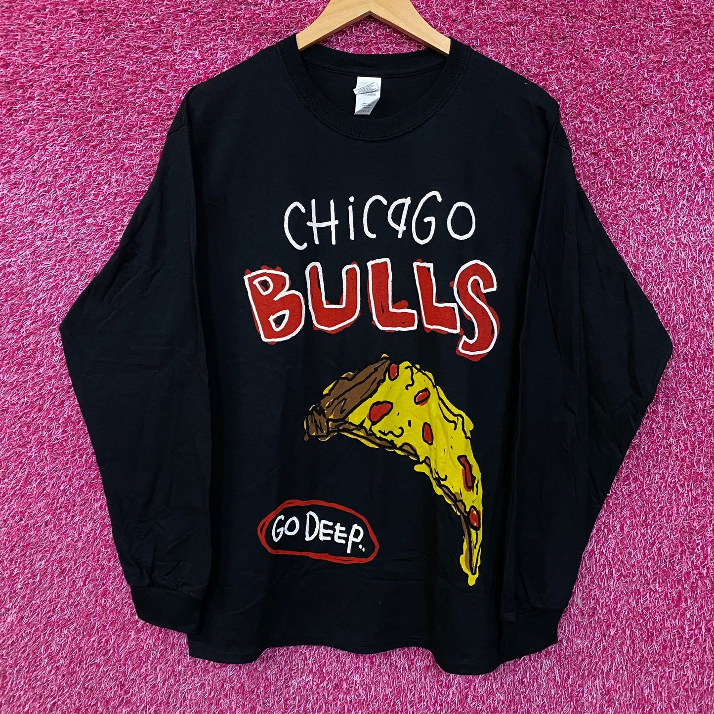 After School Special Chicago Bulls "Go Deep" Wordmark Long Sleeve T-Shirt Large