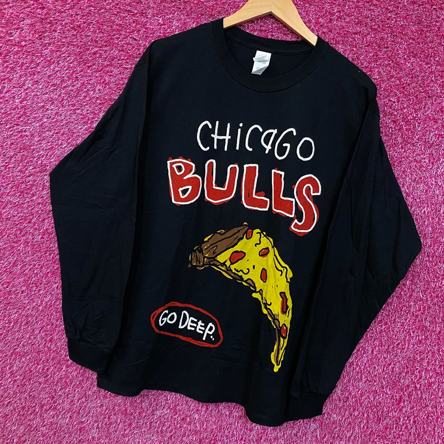 After School Special Chicago Bulls "Go Deep" Wordmark Long Sleeve T-Shirt Large