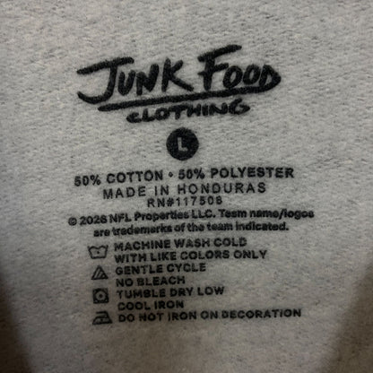 Junk Food Clothing Indianapolis Colts Heathered Gray Classic Crew Pullover Sweatshirt Large