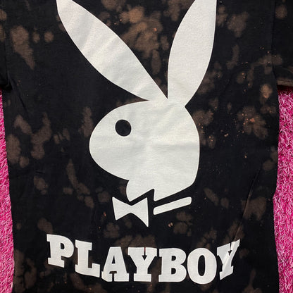 Playboy Bleach Tie-Dye Graphic T-Shirt Small