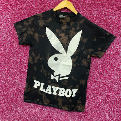 Playboy Bleach Tie-Dye Graphic T-Shirt Small