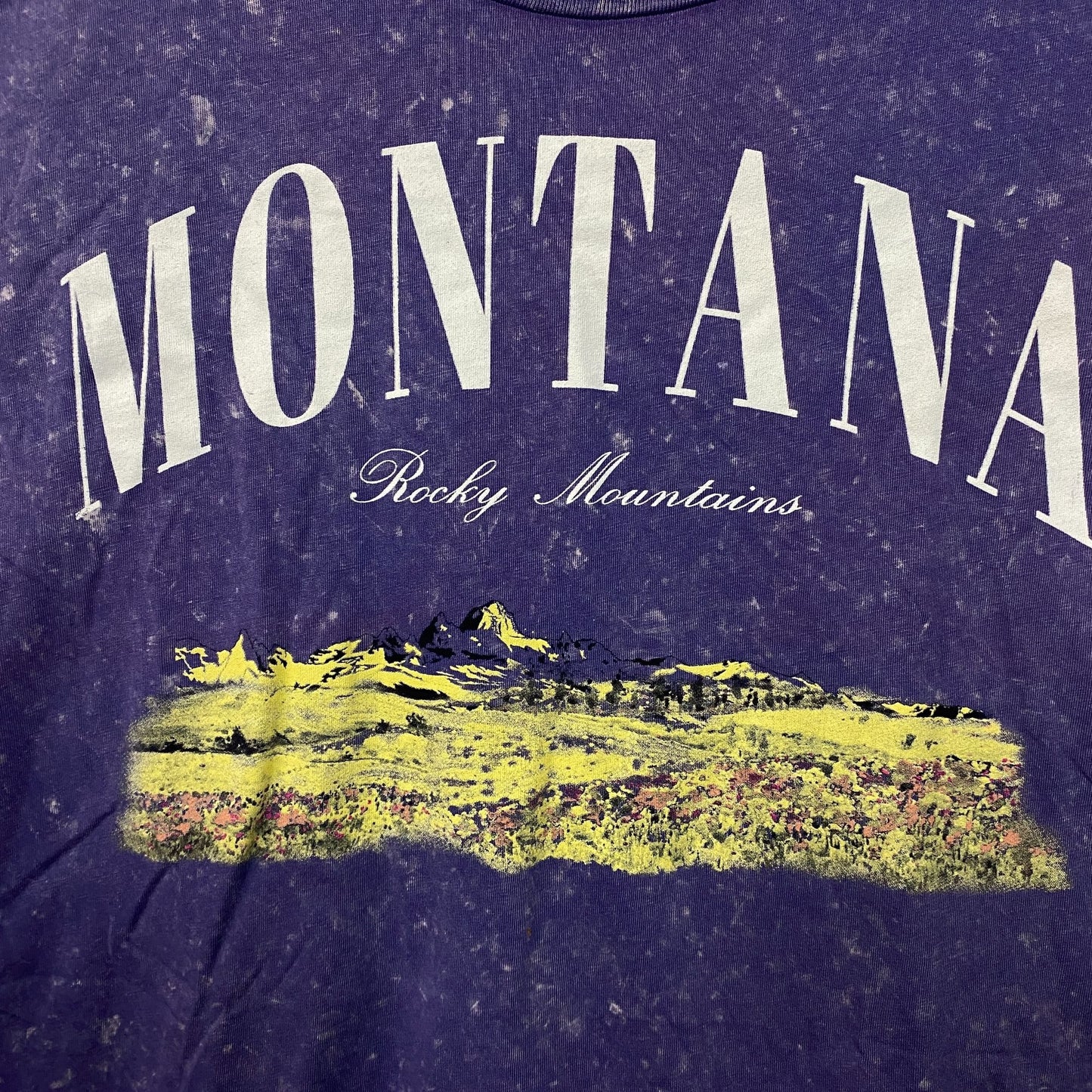 Rebellious One Montana Rocky Mountains Graphic Crop T-shirt Medium