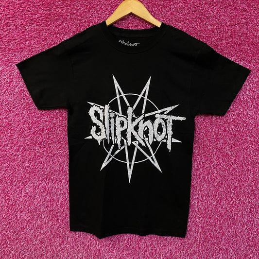 Slipknot Spell-Out & Pentagram Logo Heavy Metal Band Tee S