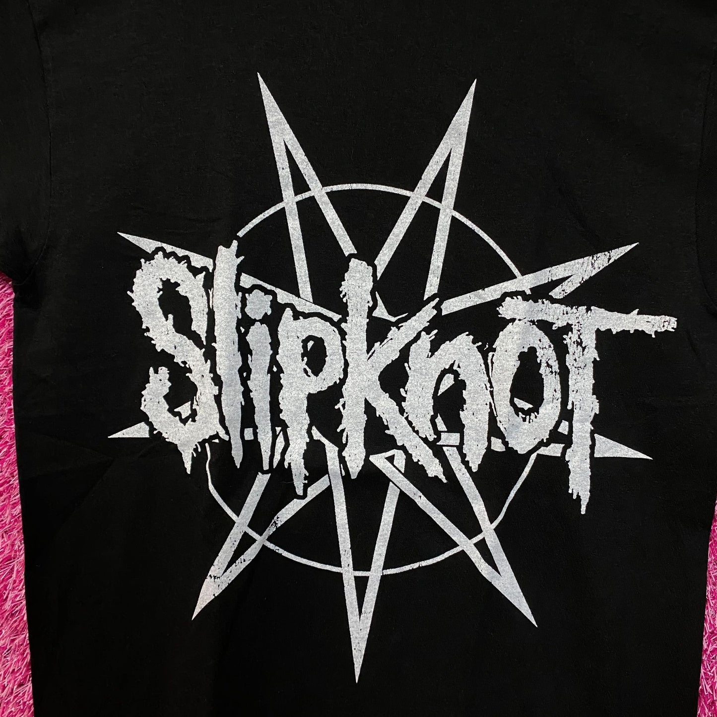 Slipknot Spell-Out & Pentagram Logo Heavy Metal Band Tee S