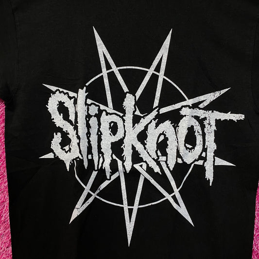 Slipknot Spell-Out & Pentagram Logo Heavy Metal Band Tee S
