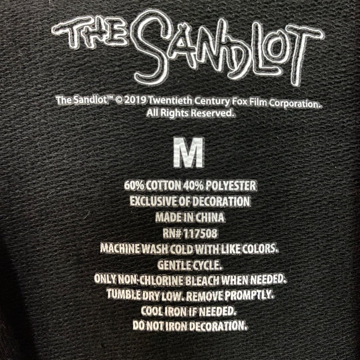 The Sandlot Baseball Movie Short Sleeve Hoodie size Medium