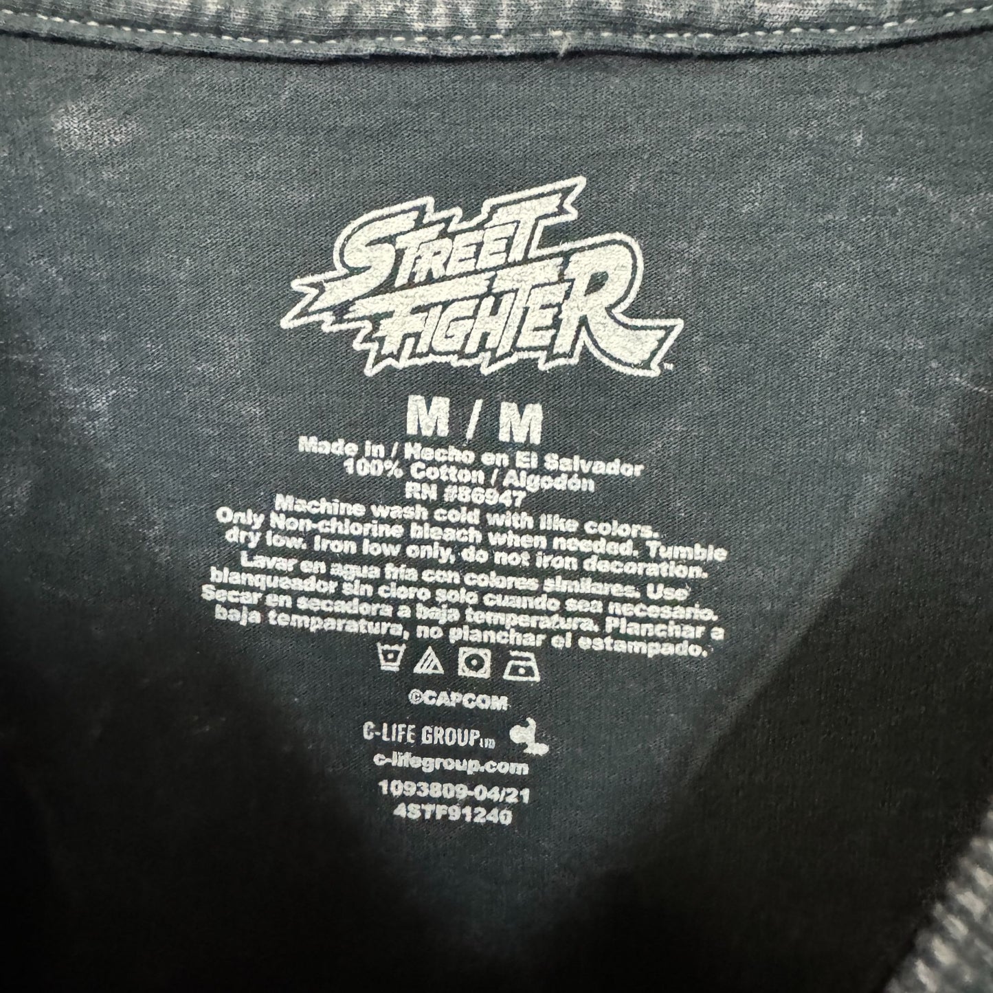 Street Fighter 2 Super Nintendo Character List Tee Medium