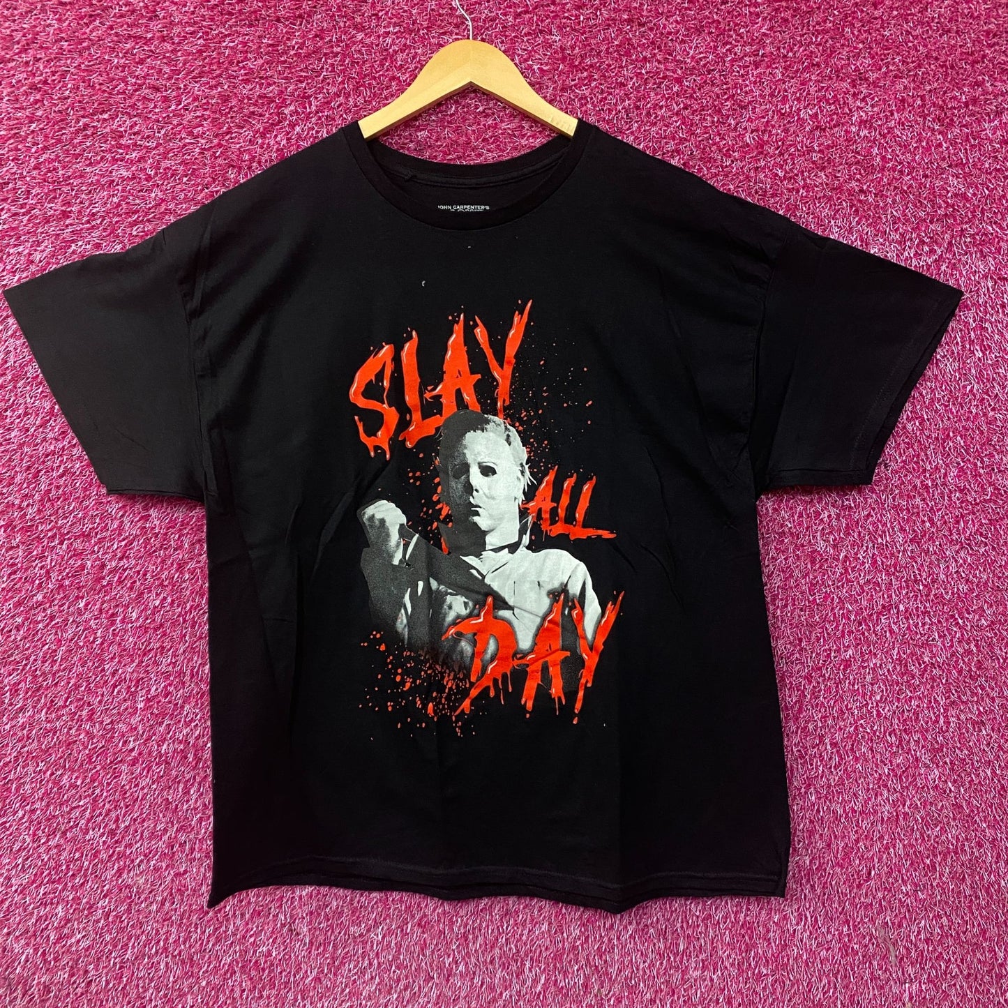 John Carpenter's Halloween Michael Myers Slay All Day Horror Tshirt size 2XL