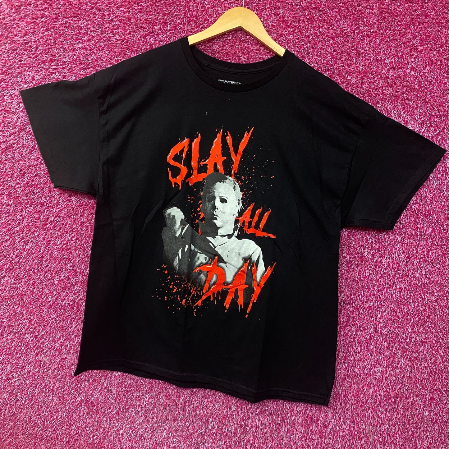 John Carpenter's Halloween Michael Myers Slay All Day Horror Tshirt size 2XL