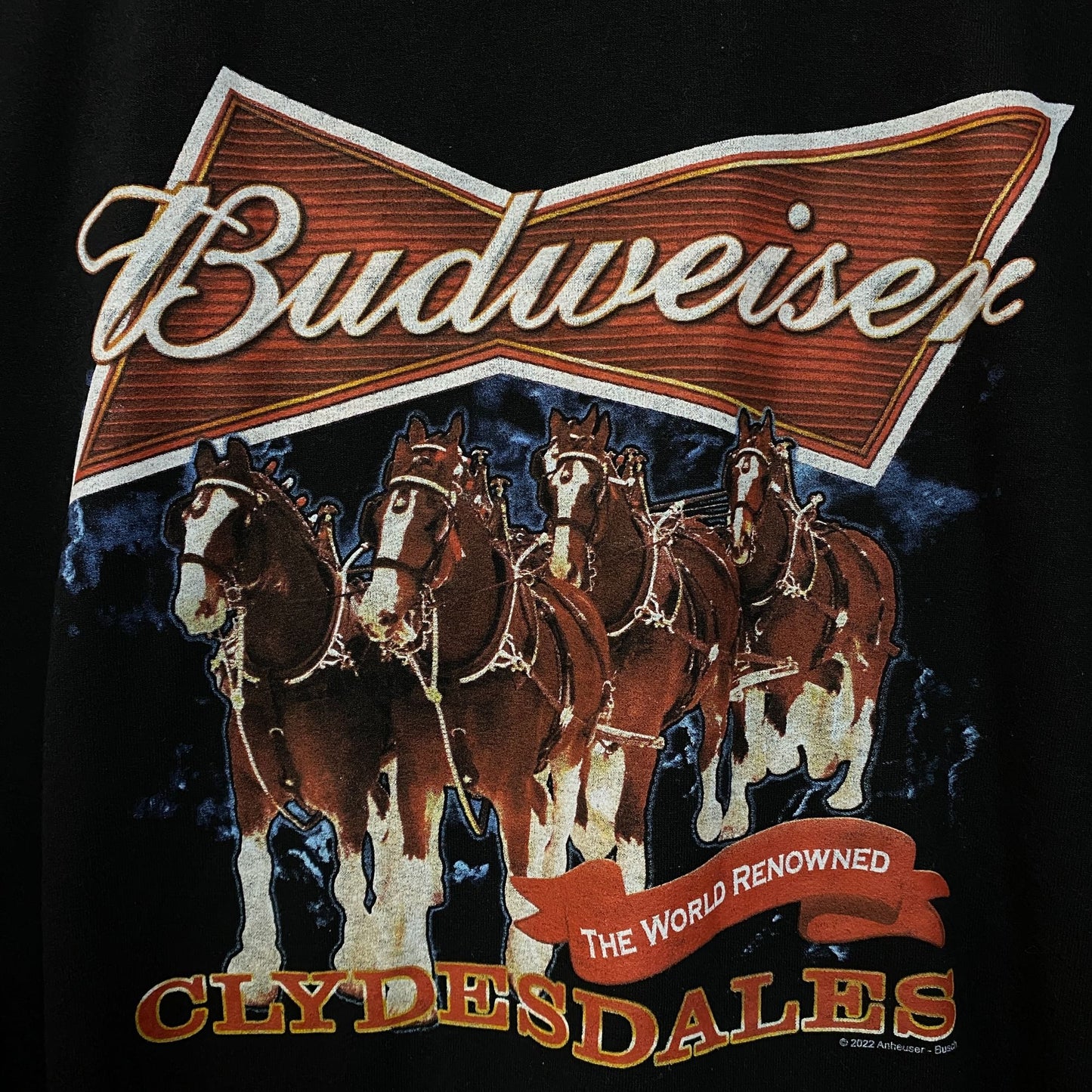 Junk Food Budweiser Clydesdales Beer Crewneck Sweater XL