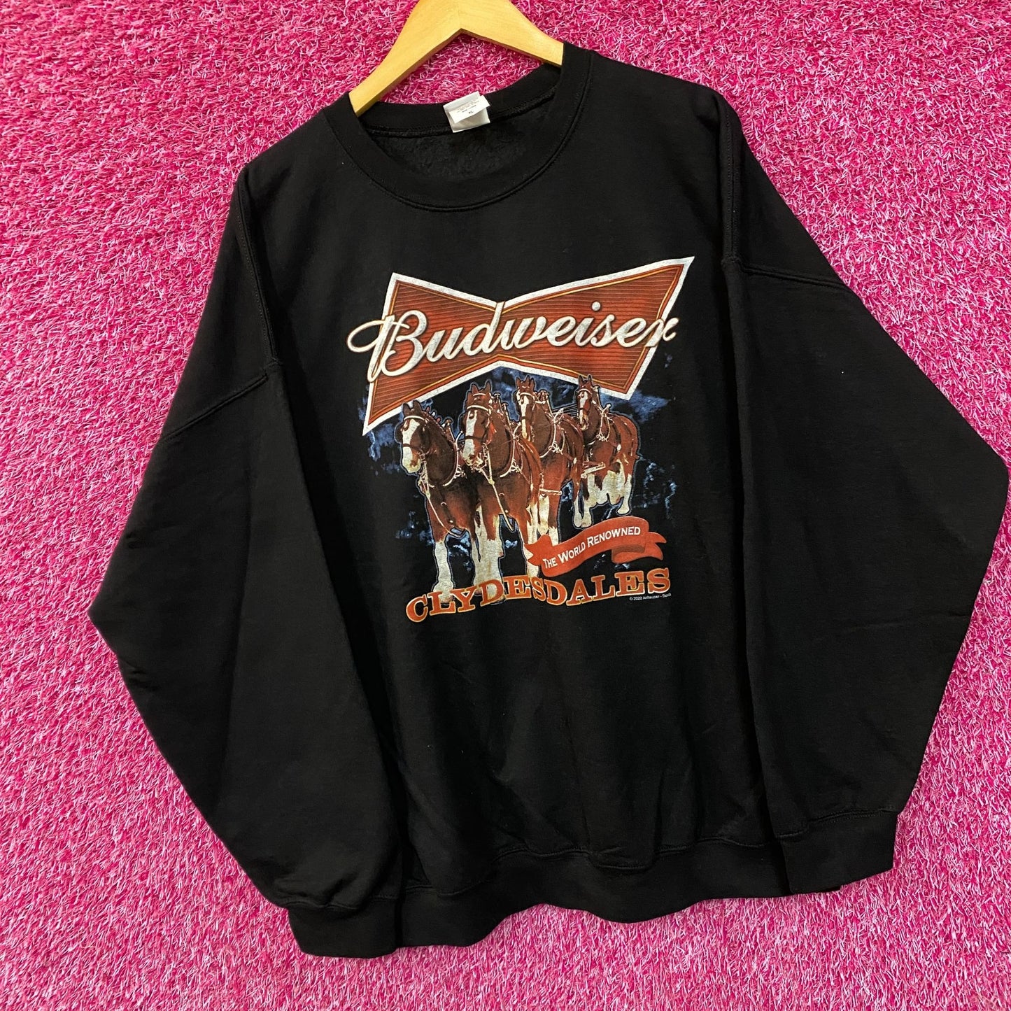 Junk Food Budweiser Clydesdales Beer Crewneck Sweater XL