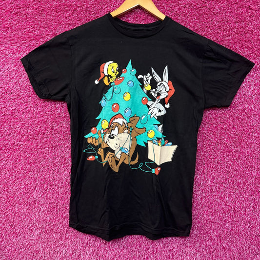 Bugs Bunny Tweety Bird Taz Looney Tunes Christmas Tee M