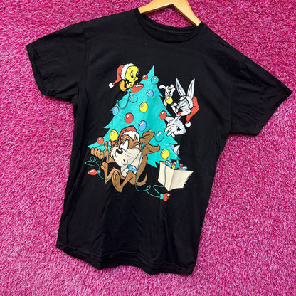 Bugs Bunny Tweety Bird Taz Looney Tunes Christmas Tee M