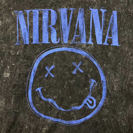 Nirvana Nevermind Album Dead Smiley Grunge Mineral Wash T-Shirt Medium