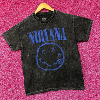 Nirvana Nevermind Album Dead Smiley Grunge Mineral Wash T-Shirt Medium