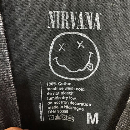 Nirvana Nevermind Album Dead Smiley Grunge Mineral Wash T-Shirt Medium