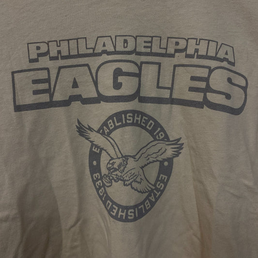 Junk Food Clothing Philadelphia Eagles Women's Brown Cropped Long-Sleeve Tee XS