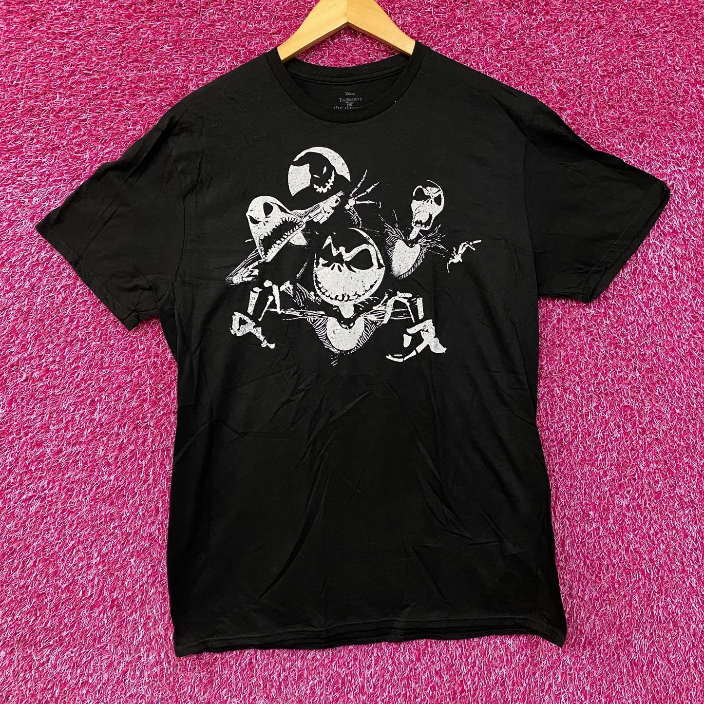 The Nightmare Before Christmas Jack Skellington Collage Face Prints T-Shirt large