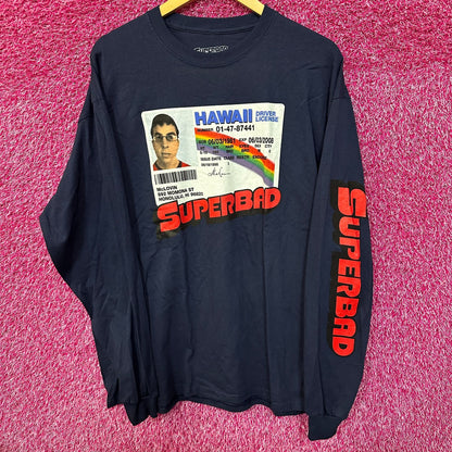 Superbad McLovin Hawaii ID Card Movie Promo Long Sleeve L