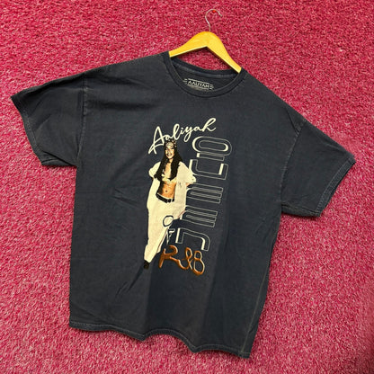 Aaliyah R&B Vintage-Style Washed Blue T-Shirt 2XL