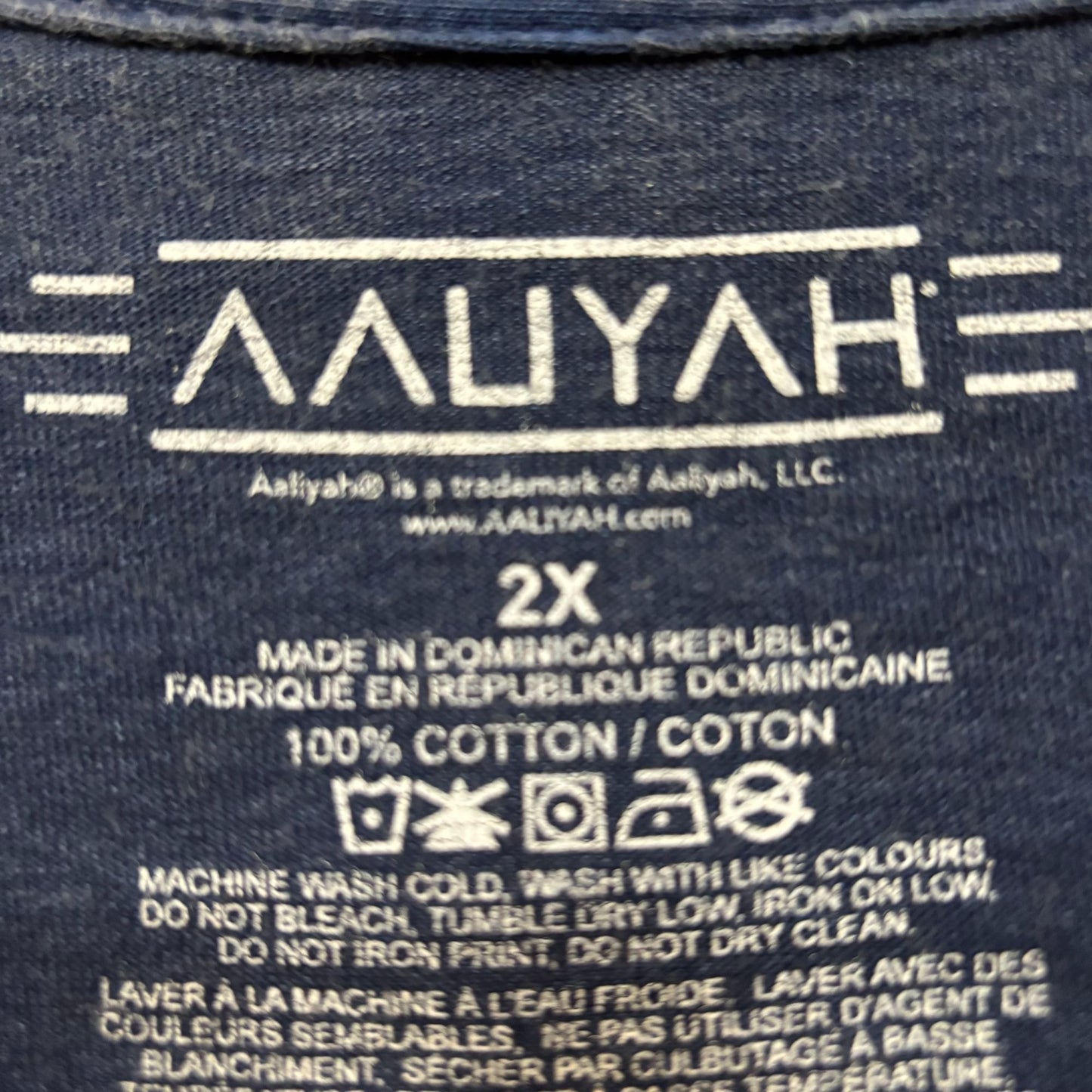 Aaliyah R&B Vintage-Style Washed Blue T-Shirt 2XL