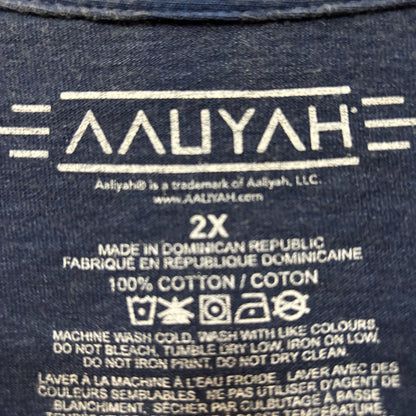 Aaliyah R&B Vintage-Style Washed Blue T-Shirt 2XL