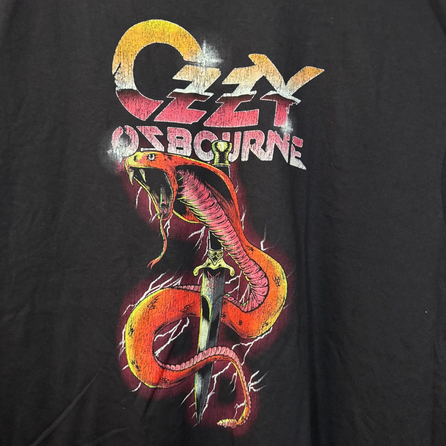 Ozzy Ozbourne Cobra Logo Vintage Style T-Shirt 2XL