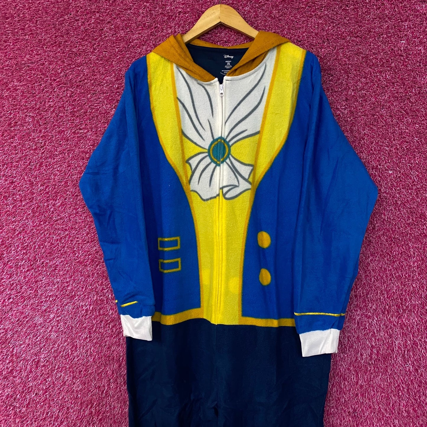 Disney Beauty and The Beast One Piece Onesie Pajamas Small