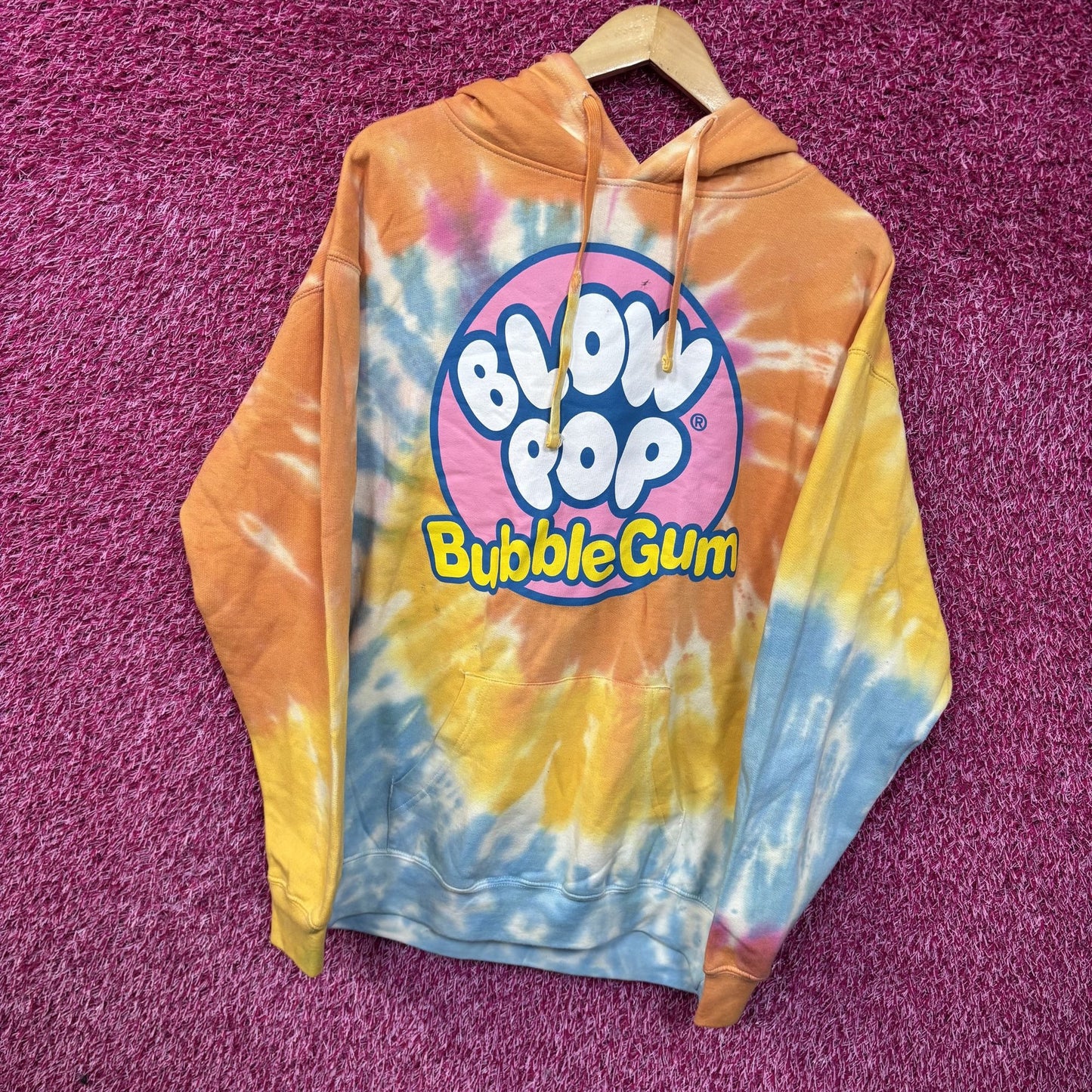 Tootsie Blow Pop BubbleGum  Candy Sunset Tie Dye Hoodie Medium
