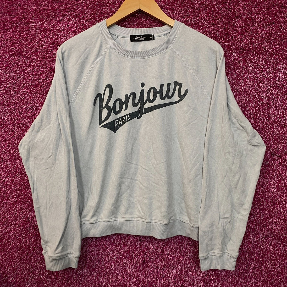 Junk Food Clothing Bonjour Paris Crewneck Sweatshirt Large