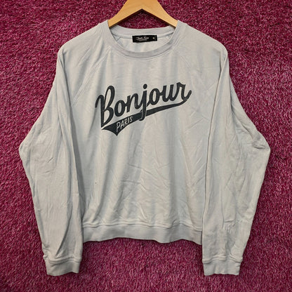 Junk Food Clothing Bonjour Paris Crewneck Sweatshirt Large